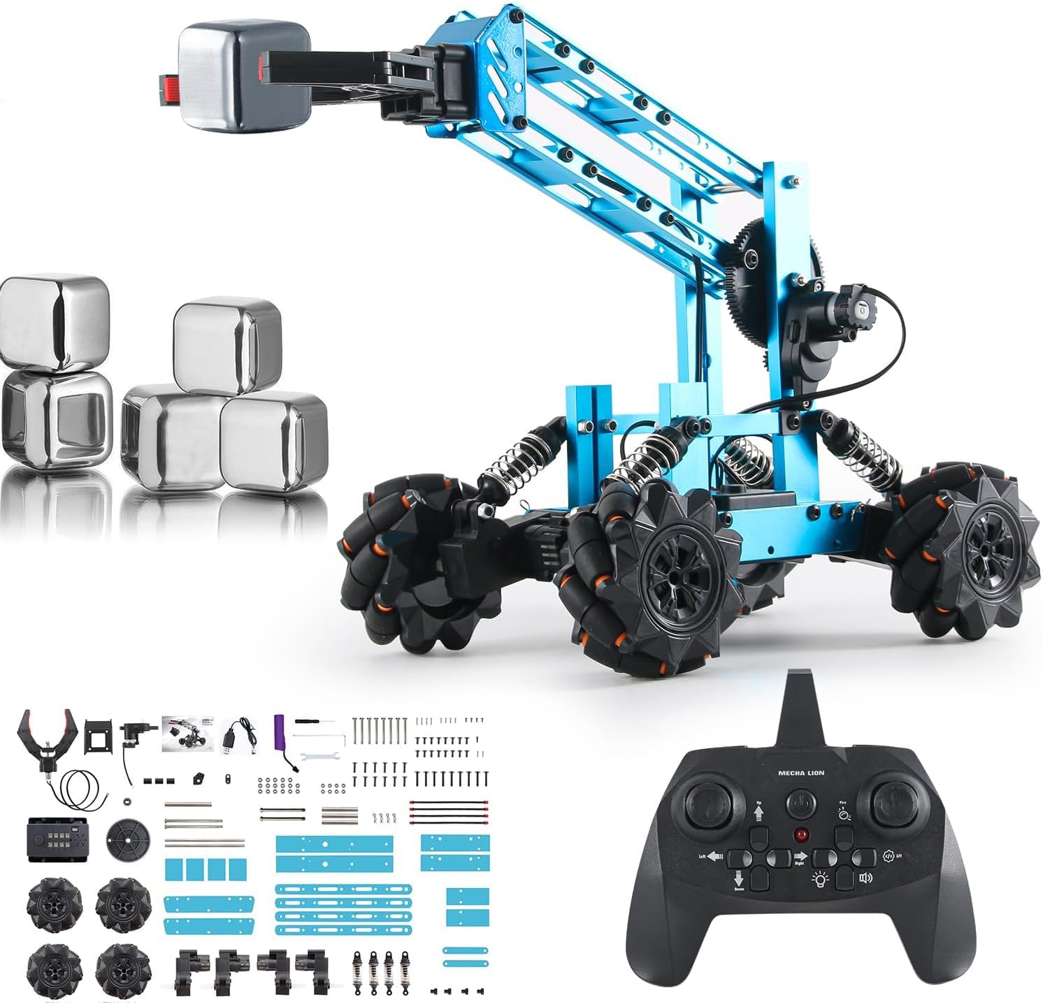Robot Toy, Electronic Kit, Build Your Own Robot, 2 in1 Electronic Robotic Arm for Boys & Girls to Learn Programming/Techology, Educational Toy Building Kits for Beginners, Xmas Birthday Gift.
