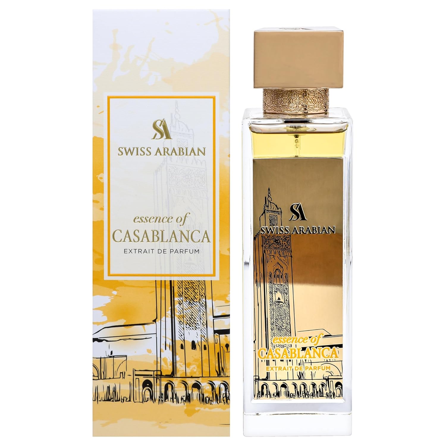 Swiss Arabian Essence of Casablanca - Arabian Perfumes for Women and Men - Long Lasting Extrait de Parfum - Fruity, Amber, Musk Perfume - 3.4 oz