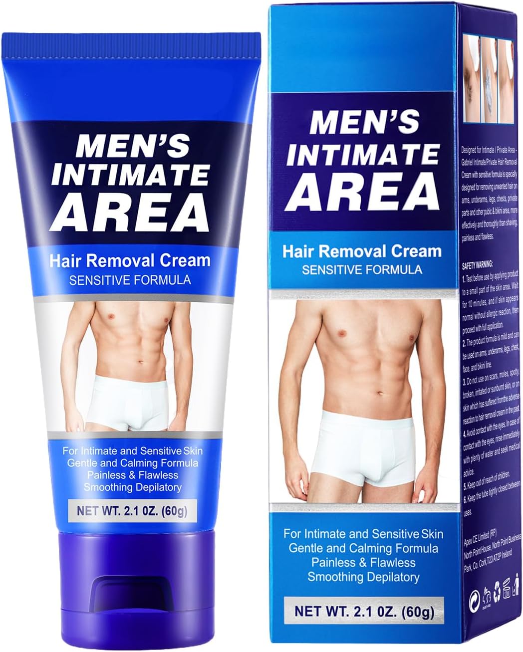 Colaren Men's Intimate Hair Removal Cream with Plastic Scraper