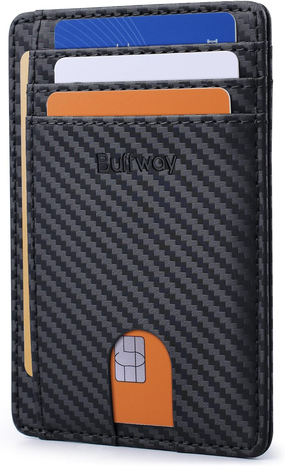 Buffway Slim Minimalist Front Pocket RFID Blocking Leather Wallets for Men and Women