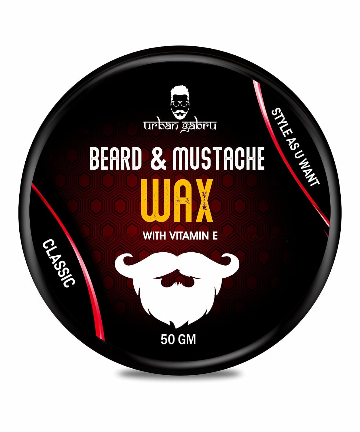 urbangabru Beard, Mustache Wax for Men β Strong Hold Mooch Styling Wax, Balm, Cream to Shape and Nourish Your Beard Contain Vitamin-E and Hemp Seed Oil (1.7 fl oz)