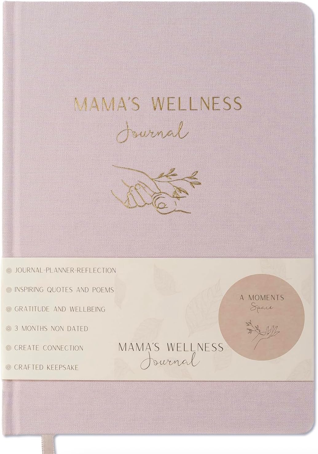 Mama’s Wellness Journal Daily Planner - Self-Care Journal for Mums, Mindfulness Diary for Busy Mothers - Wellness, Gratitude Reflection Notebook (Pale Pink)