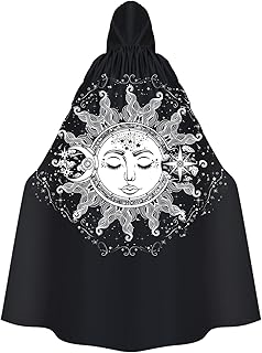 Black Cloak with Hood Men Halloween Cosplay Costumes for Adult Digital Print Cape Cool Cosplay Costume