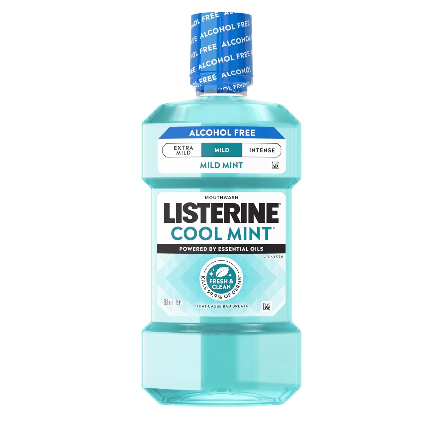 Listerine Cool Mint Alcohol Free Mouthwash, Mild Mint, 16.9 fl. oz/500 mL