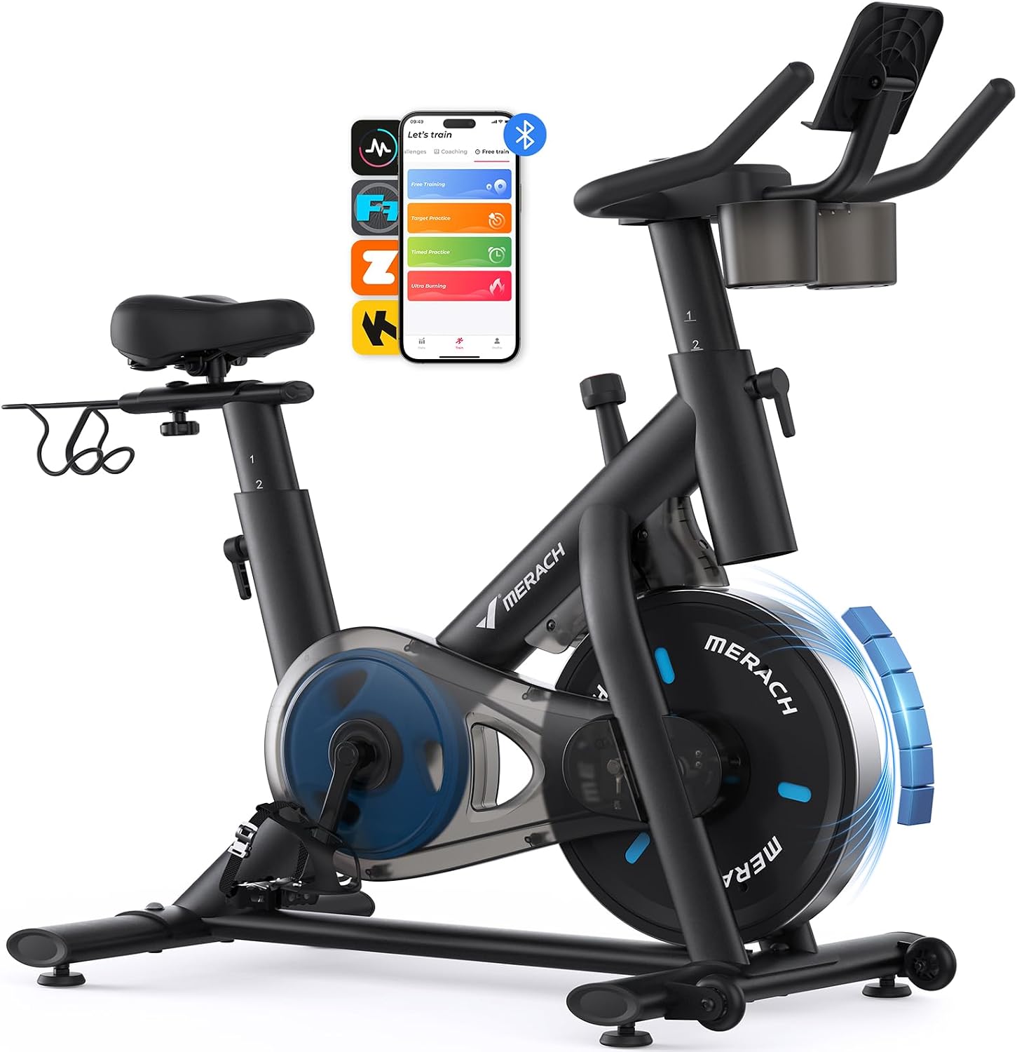 MERACH Exercise Bike, Smart Training System, Quiet Comfort Ride