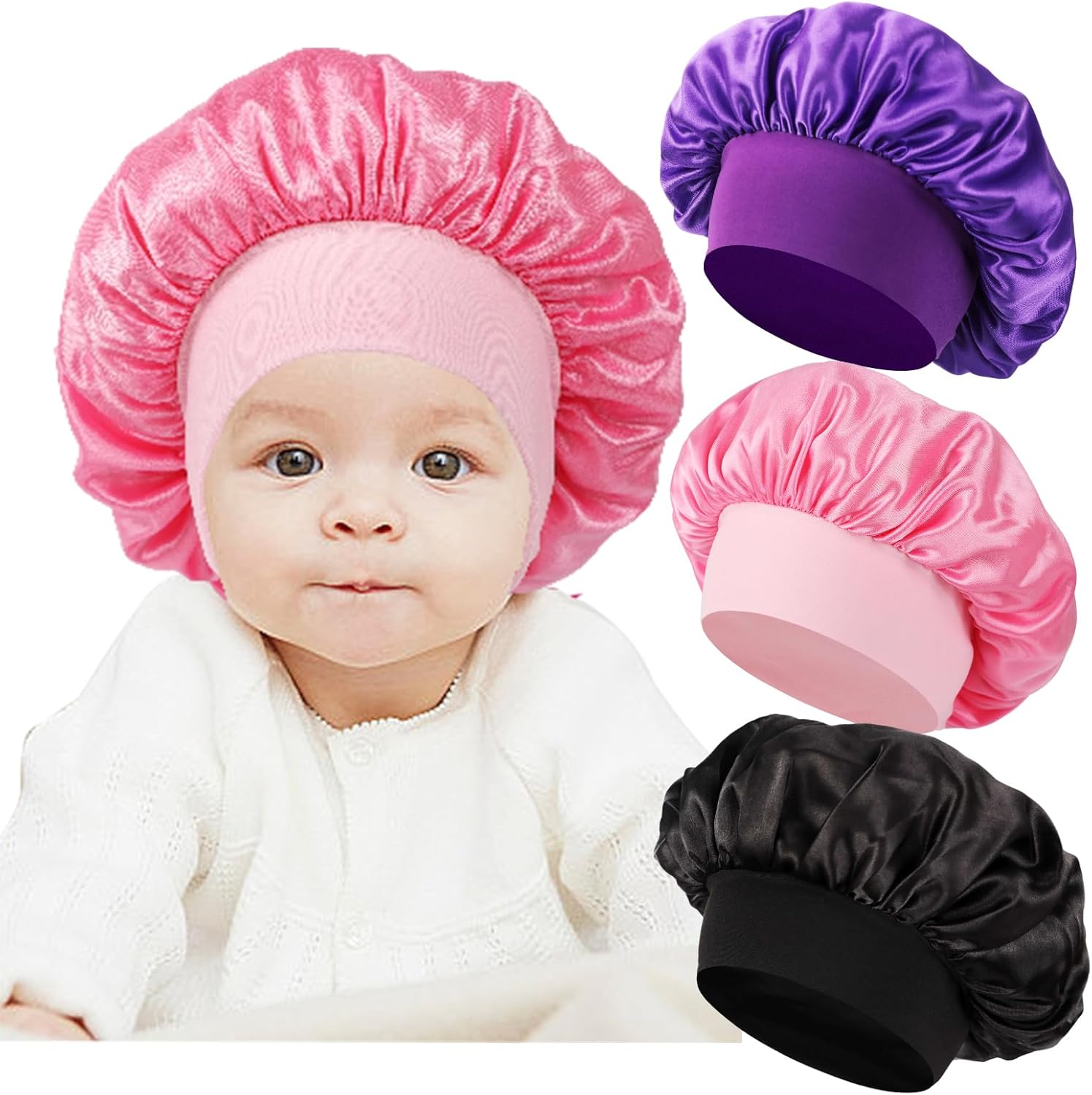 3 Pcs Baby Bonnets for Sleeping from Himoswis (Pls Note)