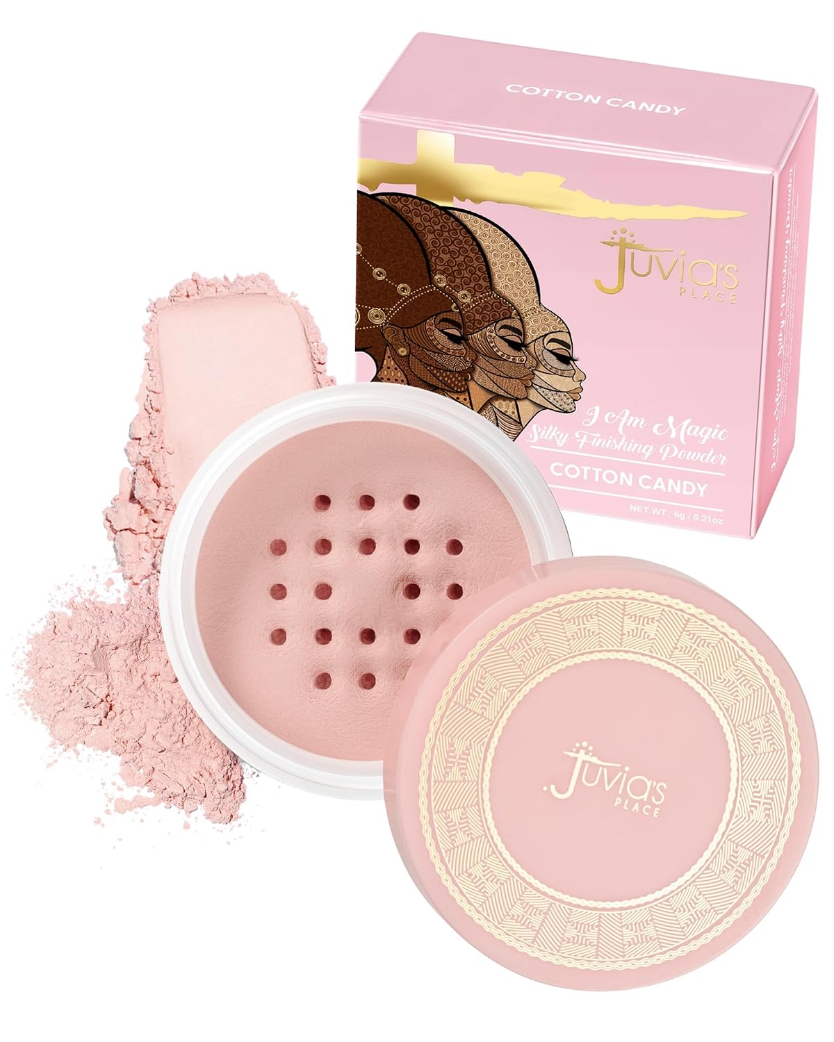 Juvia's Place I Am Silky Finishing Powder Mini Cotton Candy, Matte Finish