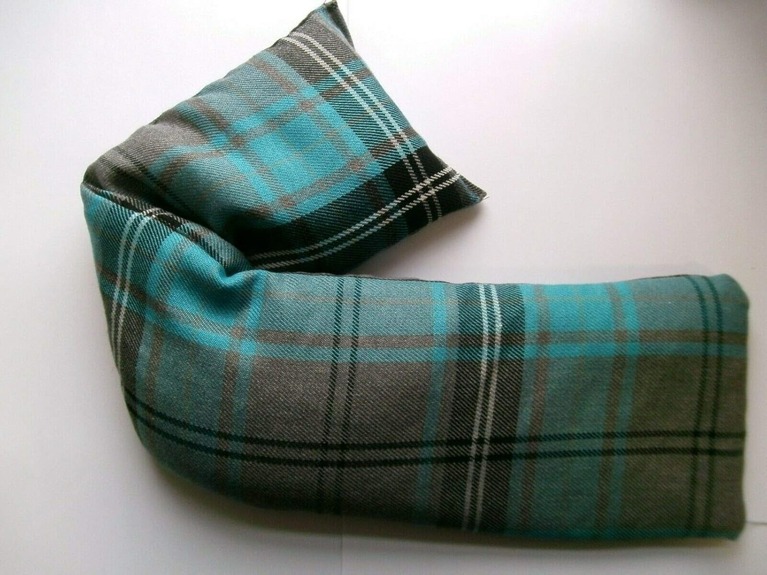 Wheat Heat Pack Cotton Tartan Microwave Wheat Bag Lavender Scented, Turquiose