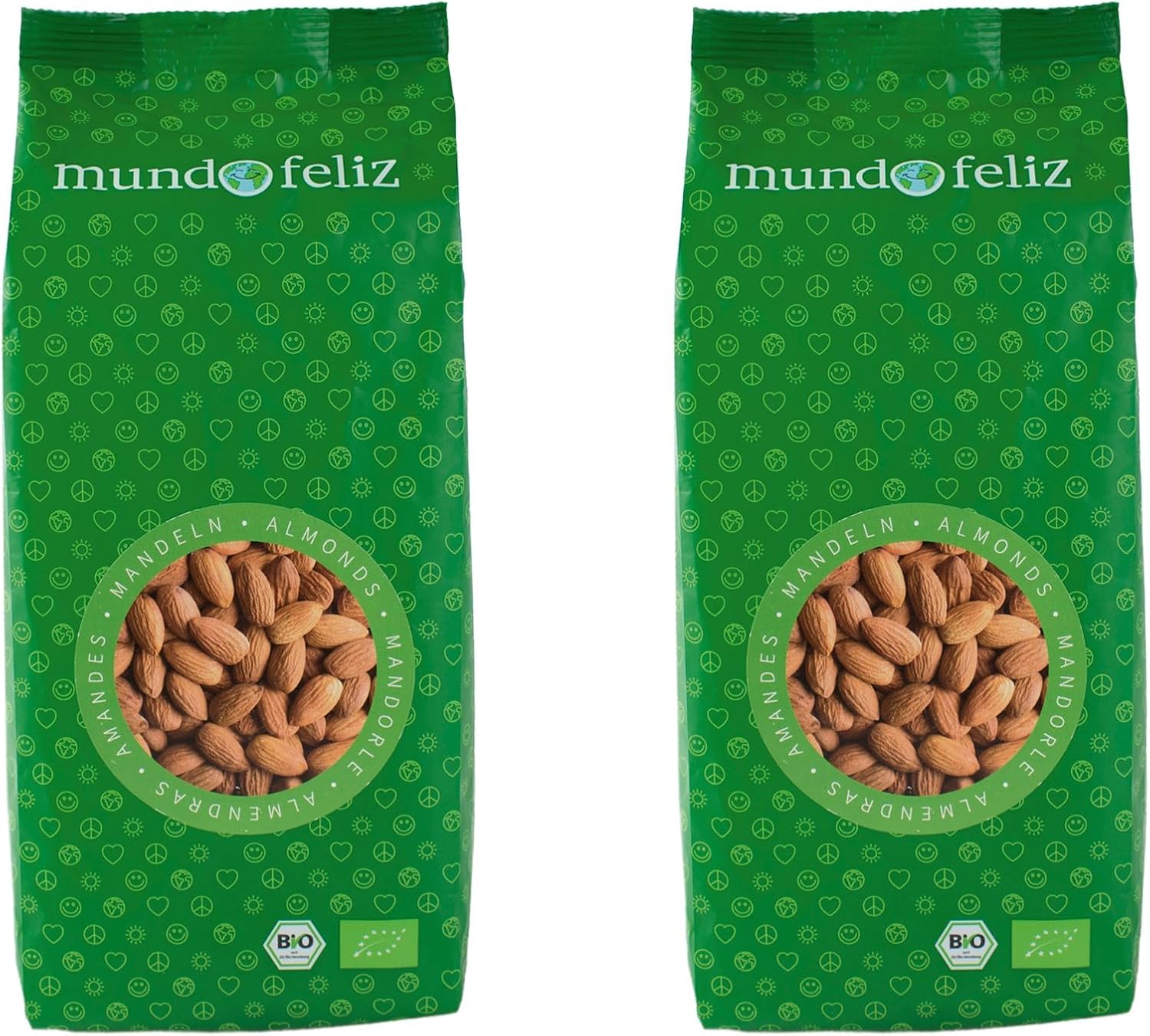 Mundo Feliz - Organic Whole Almonds 2 x 500 g