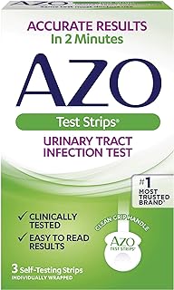 AZO Urinary Tract Infection (UTI) Test Strips, Accurate Results in 2 Minutes, FSA/HSA Eligible, Clinically Tested, Easy to Read Results, Clean Grip Handle, from The #1 Most Trusted Brand, 3 Count