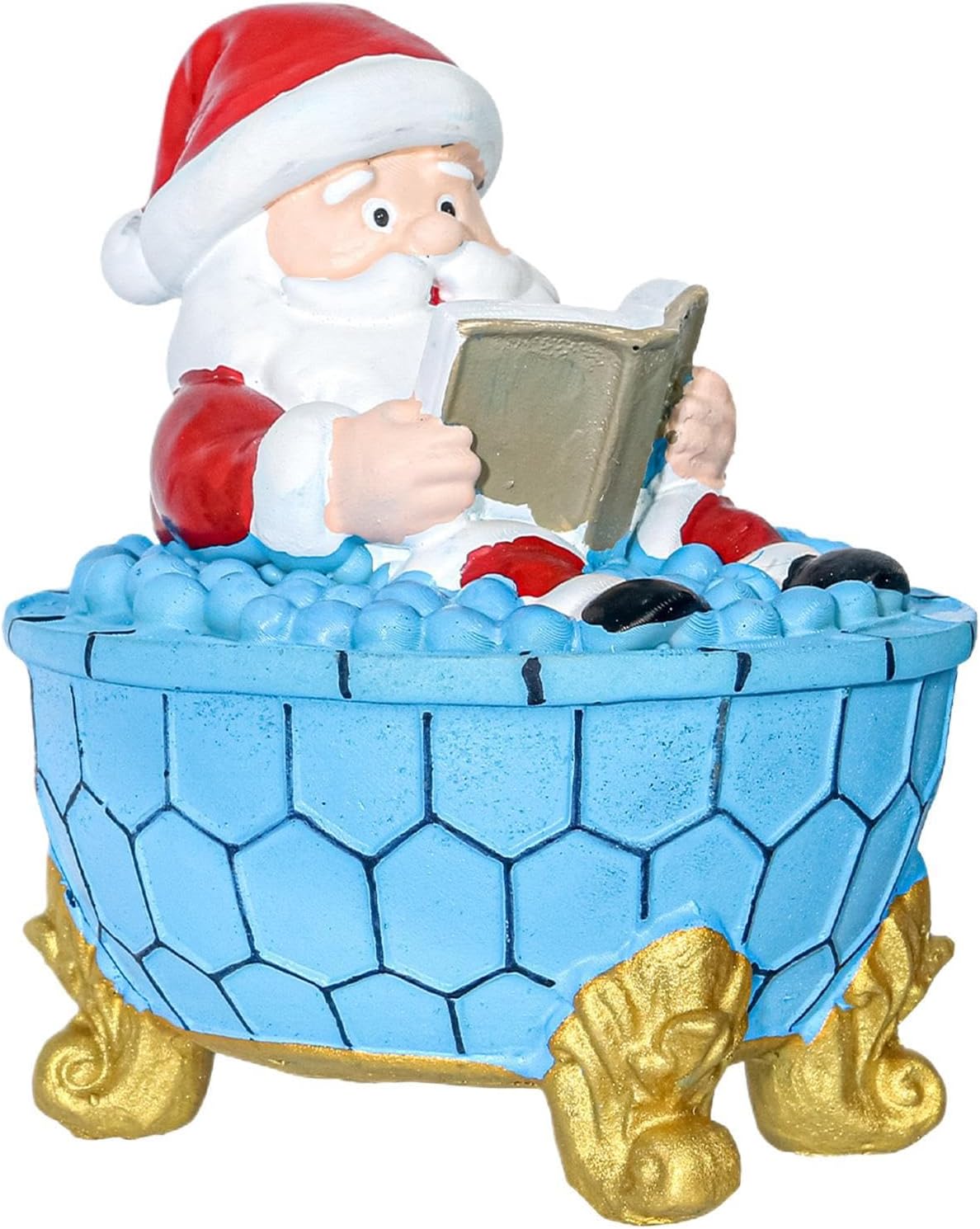 Santa Night Light - Cute Christmas Decorations LED | Santa Claus Reading Bubble Night Lamp | for Bedroom Living Room Nursery Office School Dorm Desk Shelf Fireplace