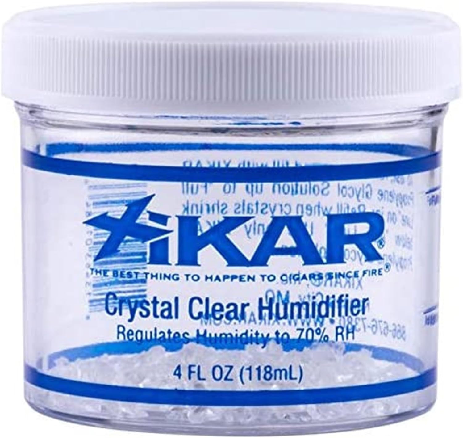 XIKAR Crystal Gel Humidifier Jar for Cigar Humidors, 4oz - Reusable Crystals for Premium Cigar Humidification - Regulates 70% Relative Humidity and Lasts up to 90 Days, Ideal for 150 Cigars