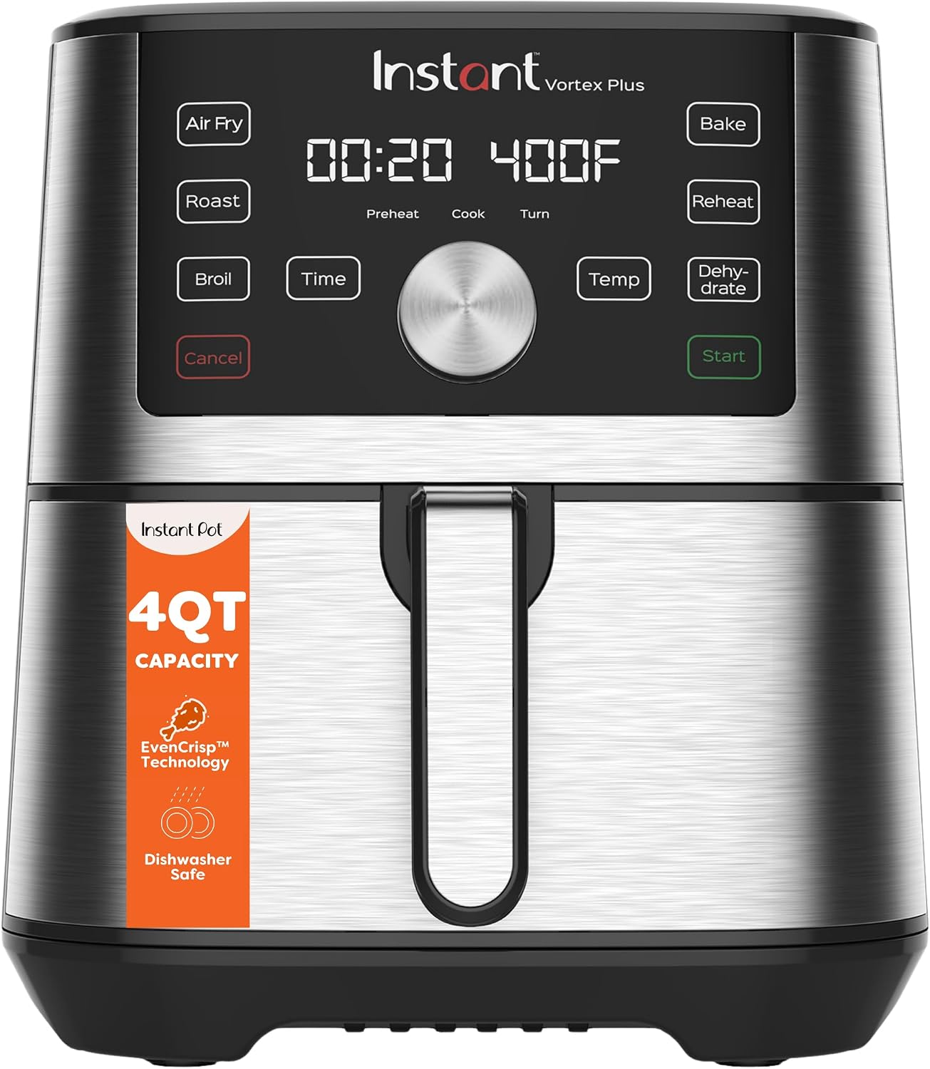 Instant Pot Vortex Plus Mini 4 Qt 6-in-1 Air Fryer, Stainless Steel