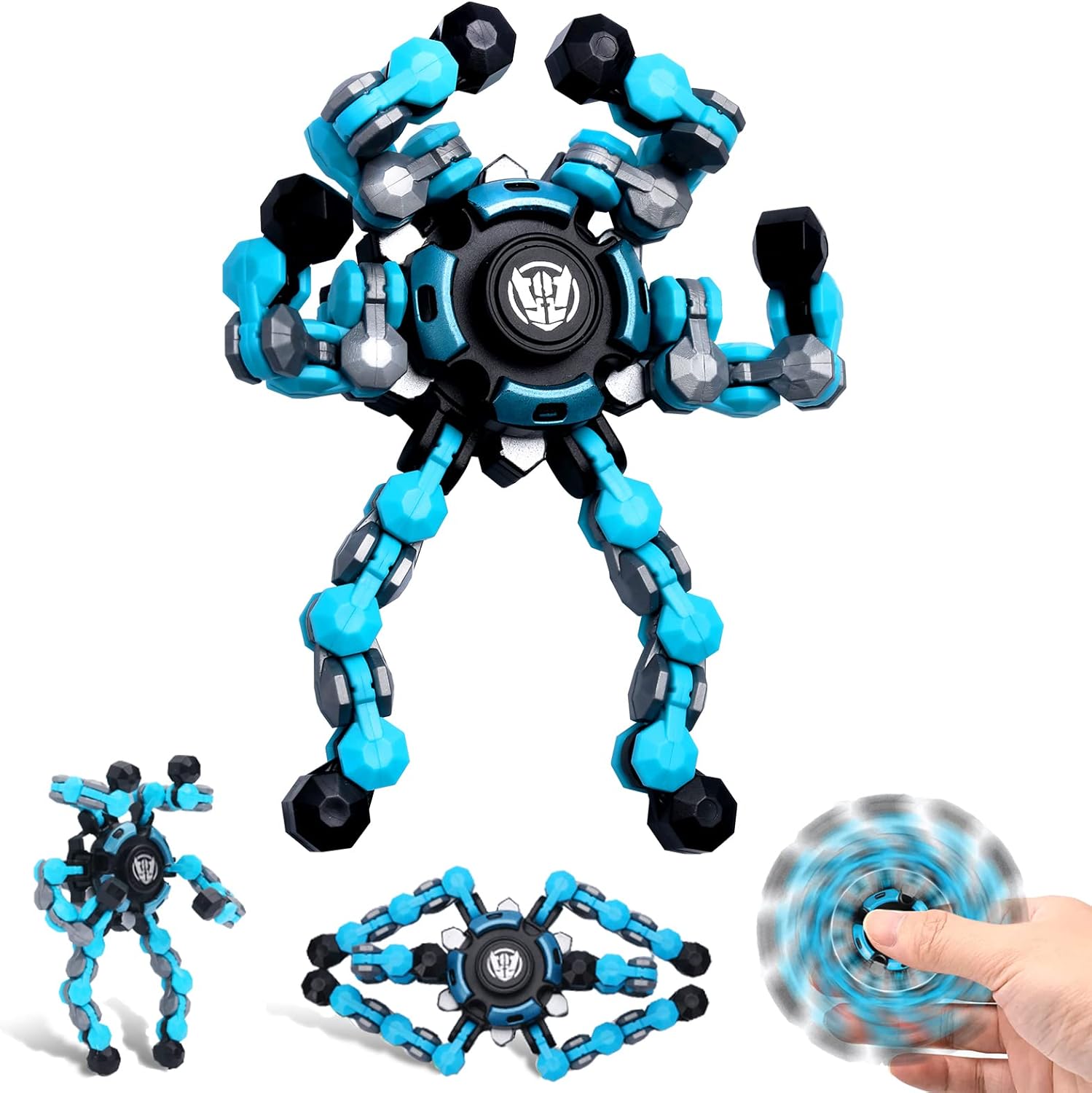 NEW Transformable Sensory Fidget Spinner Toy, Funny DIY Spin Top Hand Finger Spinner Creative Fingertip Mechanical Gyro for Kids Adults, All Ages