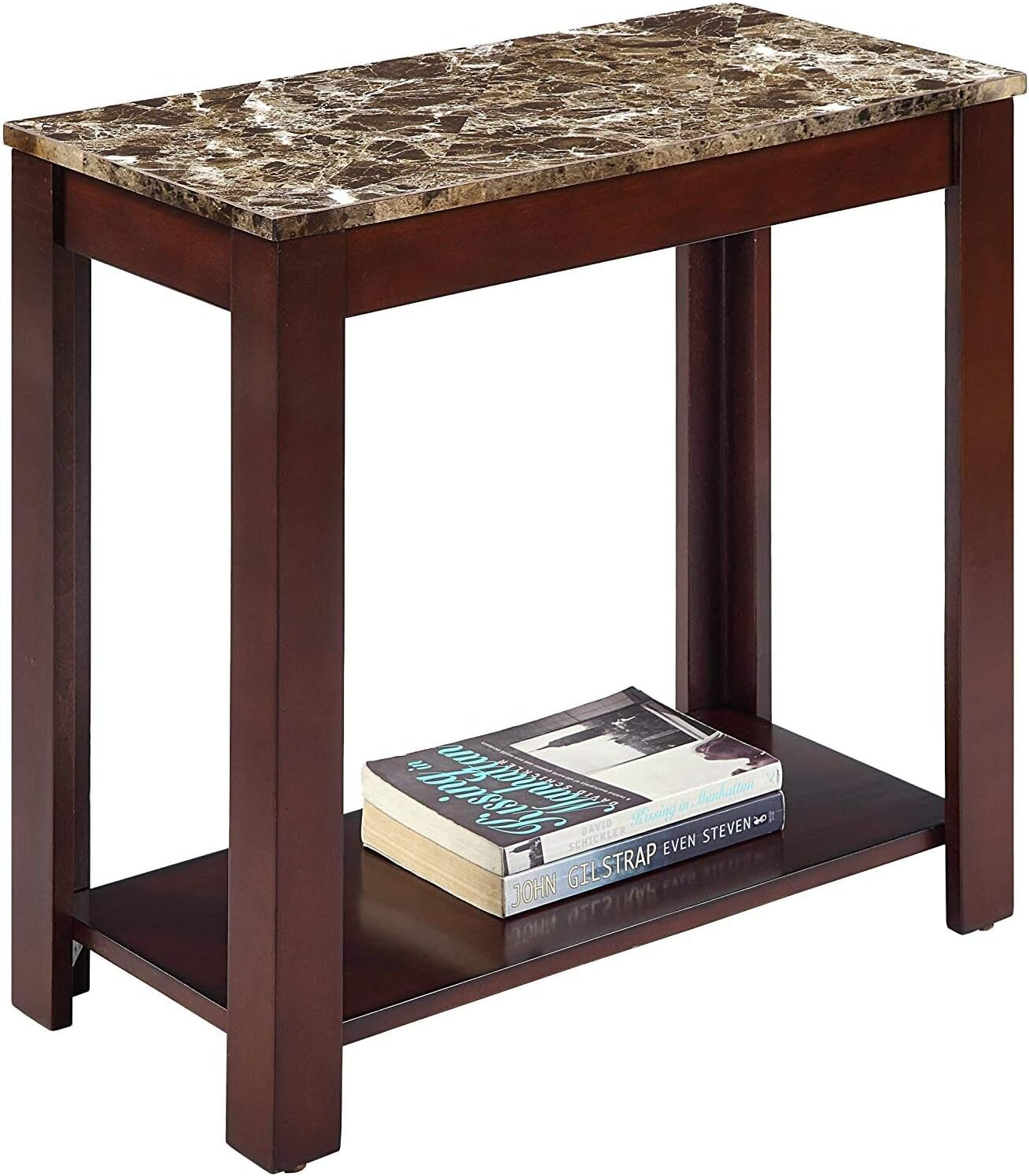 Crown Mark Side Table, 24 in x 12 in x 24 in, Brown