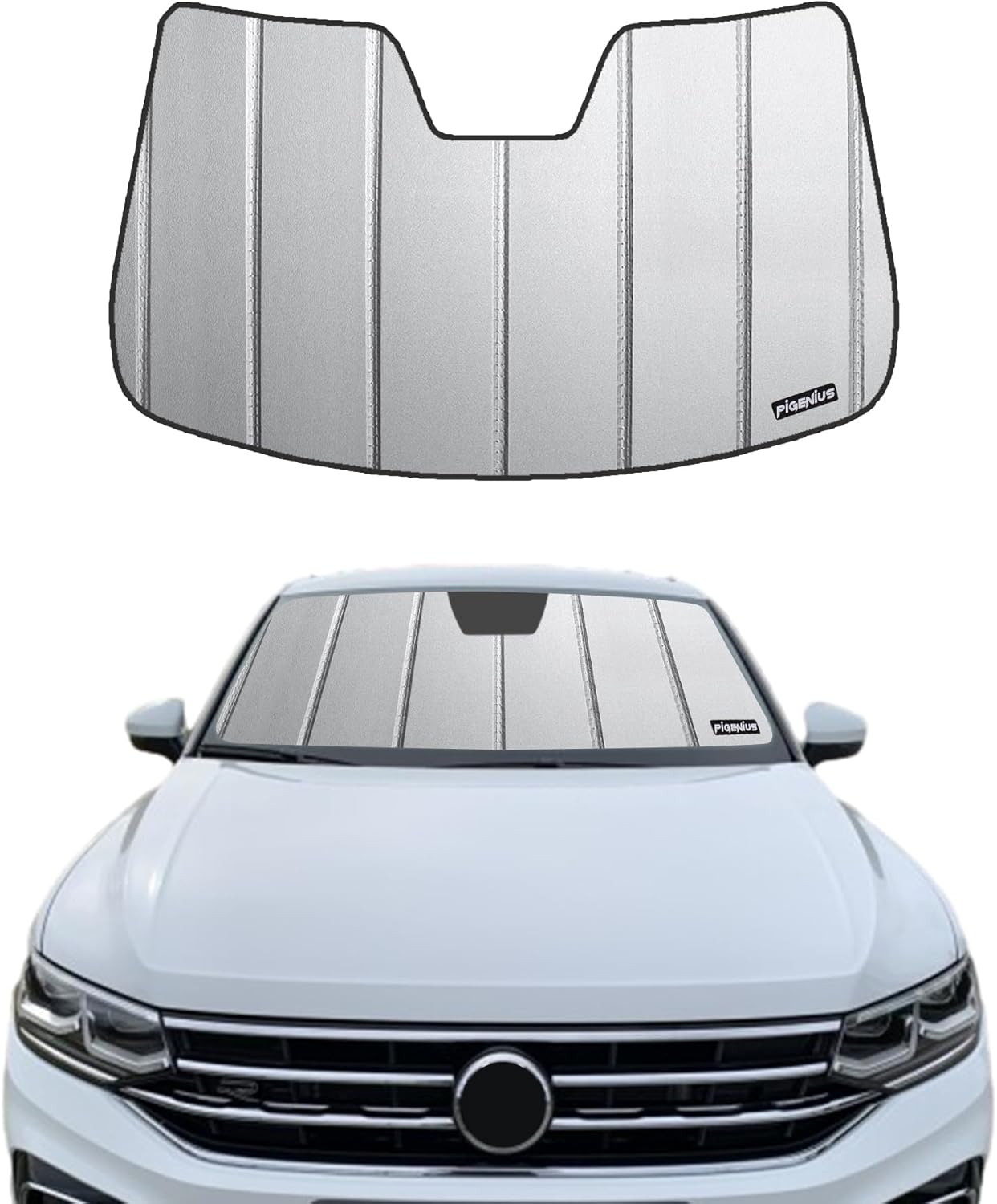 Windshield Sun Shade for Volkswagen Tiguan 2018-2024 Custom Front Window Sunshade - Safeguard