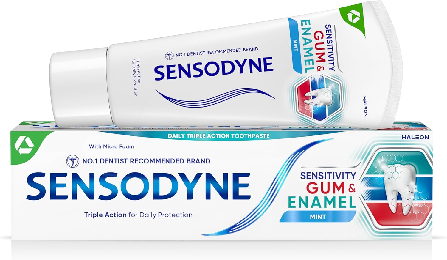 Sensodyne Toothpaste Sensitivity Gum & Enamel, Sensitive Toothpaste for Sensitive Teeth with Gums Problems and Enamel Repair, Mint Flavour, 75ml
