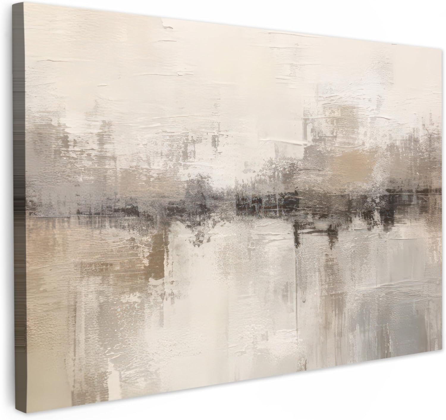 MuchoWow© Canvas Wall Art 47"x31" / 120x80 cm Decor Prints for Living Room Decorative Canvases Hall Artwork Modern art - Abstract - Beige