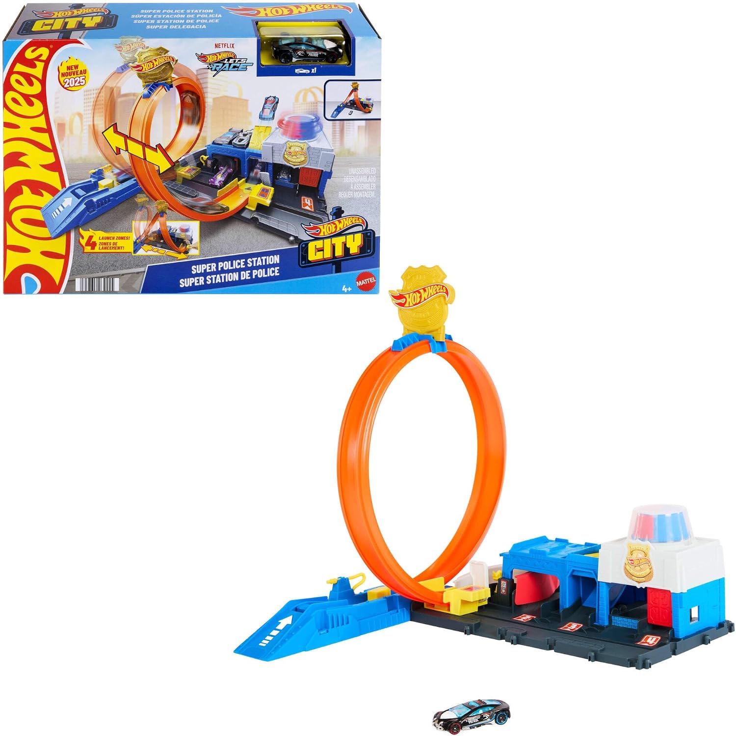 ​Hot Wheels City Super Police Station Playset & Toy Car