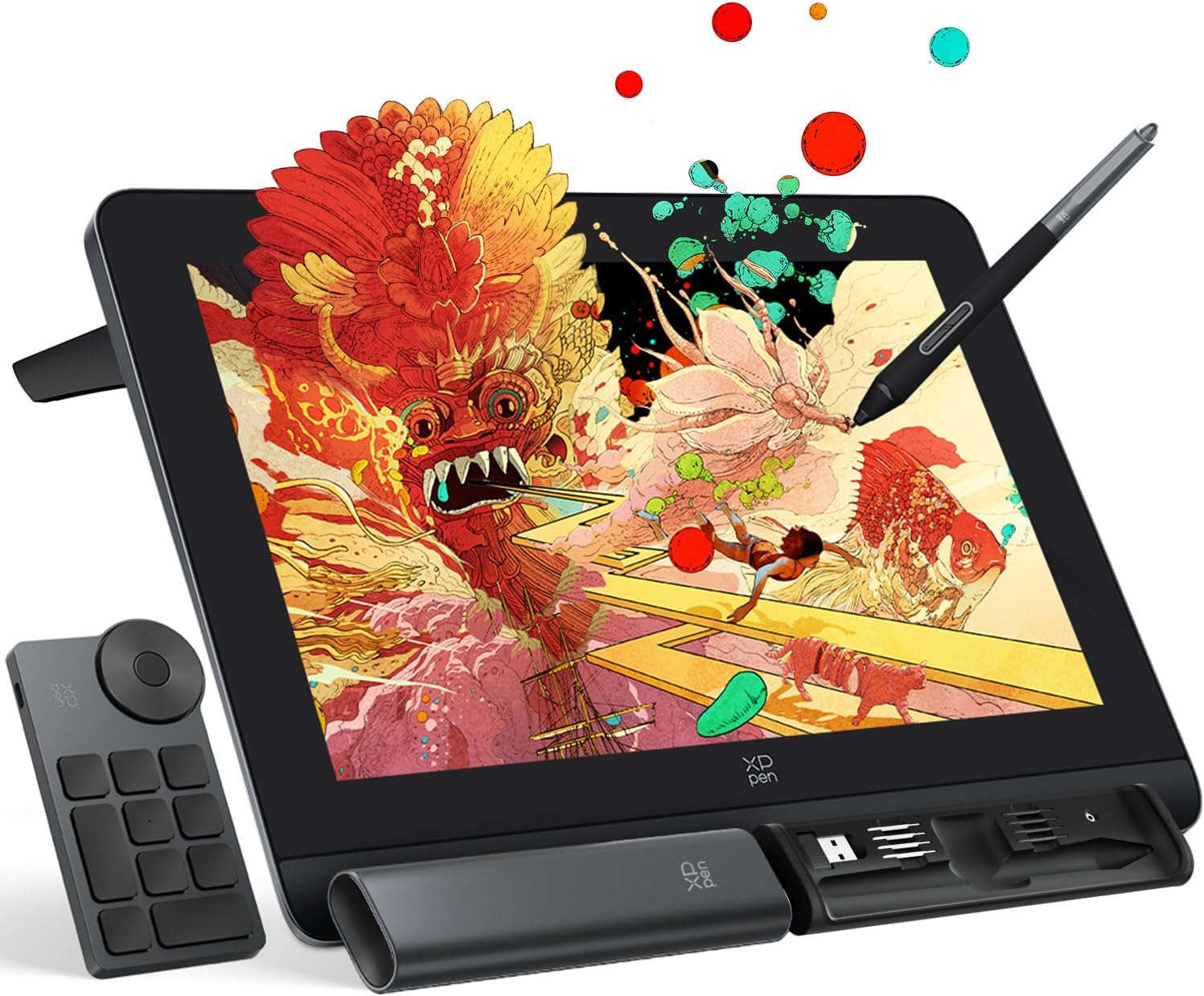 XPPen Artist Pro 14 Gen2 Drawing Tablet with Screen 14 inch Graphic Art Tablet with Full Laminated Anti-Glare Screen 16384 Pressure Levels X3 Pro Battery-Free Stylus 123% sRGB Tilt Stand Mini Keydial