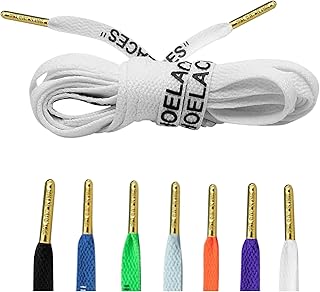 1 Pair Off White Style Shoe Laces with Gold Tips