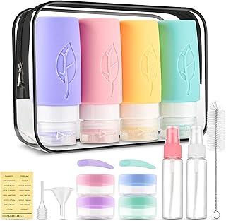3oz Travel Bottles for Toiletries, Gym, TSA-Approved, Leak-Proof Silicone Squeezable Containers, Perfect for Business or Personal Essentials (BPA-Free)