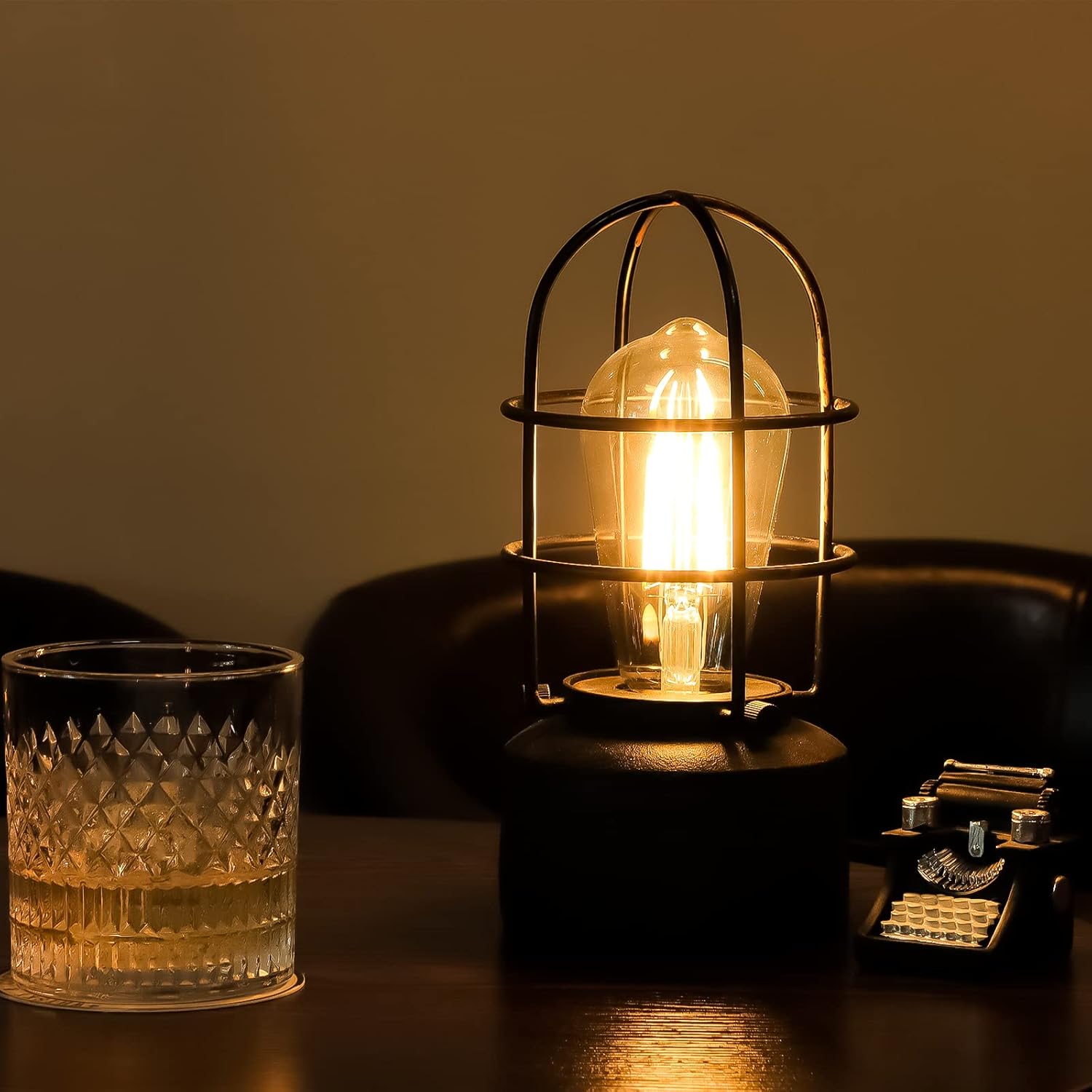 Haian Support ๐ฆ๐บ๐ฎ๐น๐น ๐ง๐ผ๐๐ฐ๐ต ๐ง๐ฎ๐ฏ๐น๐ฒ ๐๐ฎ๐บ๐ฝ for Small Spaces - 3 Way Dimmable Industrial Bedside Lamp - Steampunk Antique Nightstand Desk for Bedroom, Living Room (Bulb Included)