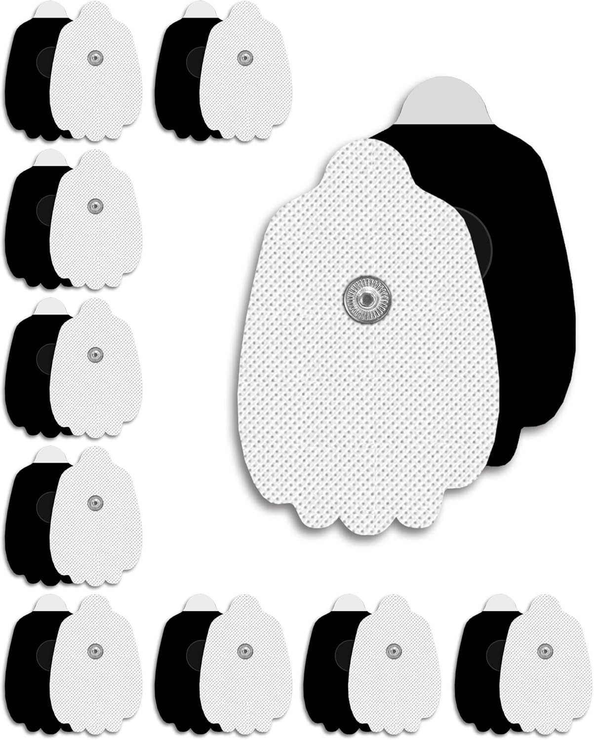 20-Pack TENS Unit Replacement Pads, Long-Lasting Snap Electrodes for 50 Times of Use per Pad, Latex-Free TENS Pads Set Compatible with TENS EMS Devices Using 3.5mm Button Lead Wires