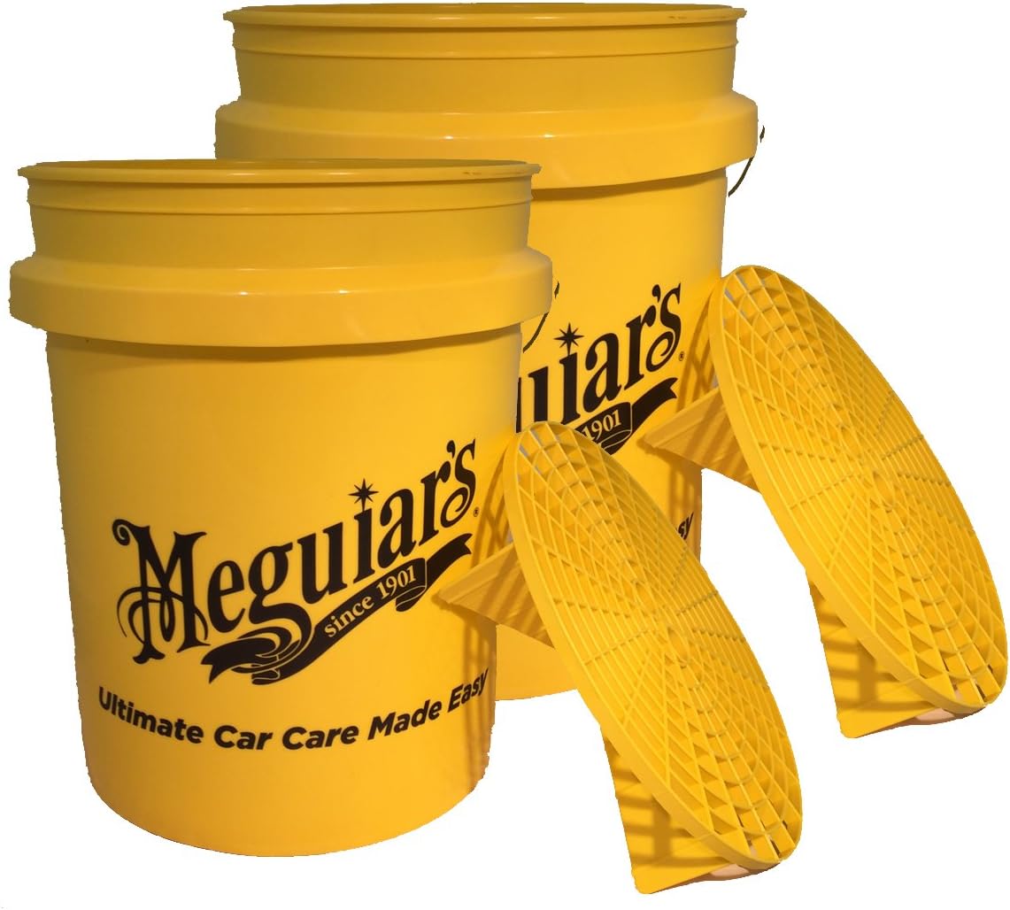 2 x Meguiars 650120 Grit Guard Insert + Bucket with Insert Cleaning Bucket 1 Piece