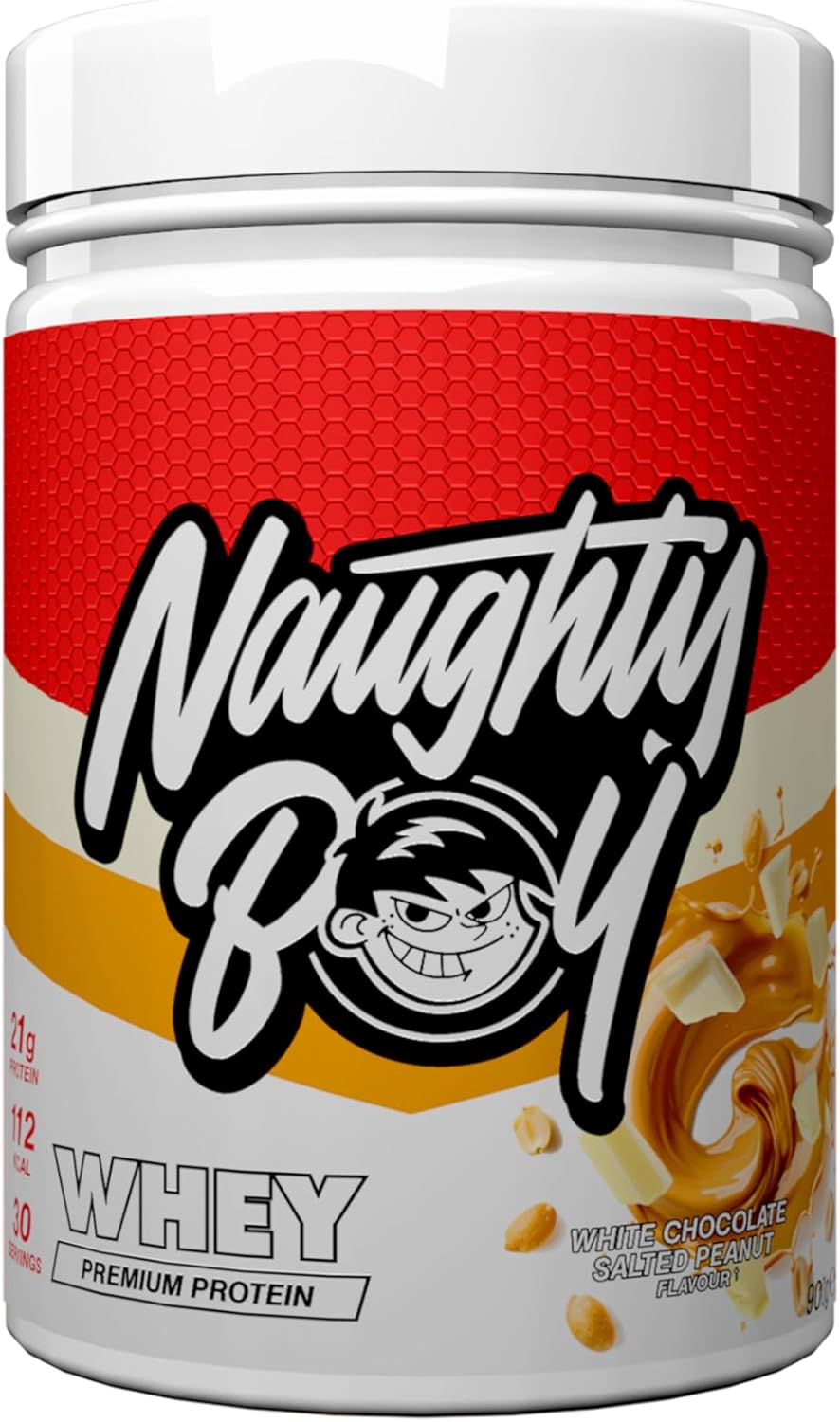 Naughty Boy Advanced Whey Protein Powder, Optimum Taste and Mixability for Both Male and Female, High Protein Low, Sugar, Low Carb,Muscle Building Powder (White Chocolate Salted Peanut 900 g)