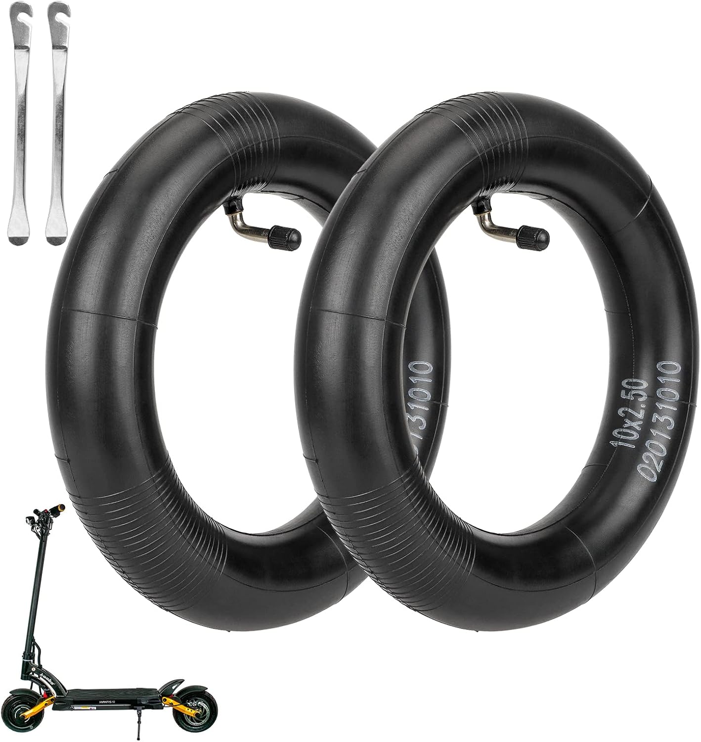 ulip (2 PCS 10x2.5 Inner Tubes with 90 Degree for Nanrobot D4 Plus D6+ Gotrax Gmax Ultra Mantis 10 Pro SE Kugoo M4 Zero 10X VSETT Scooter
