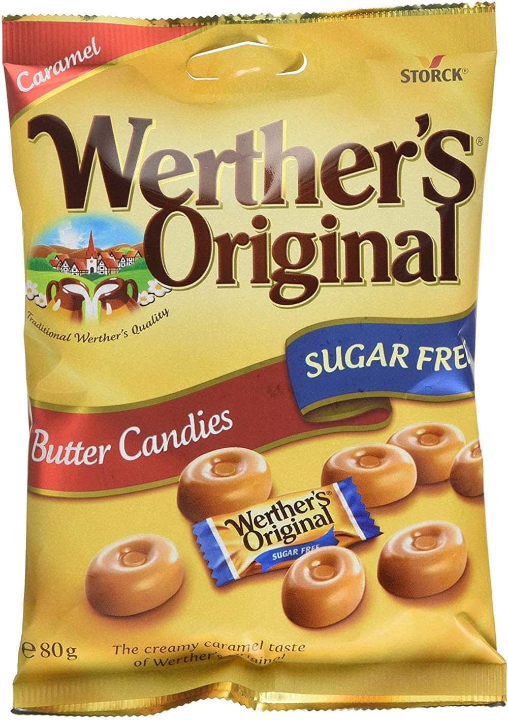 Werthers Original Sugar Free Candy - 5 x 80g Bags