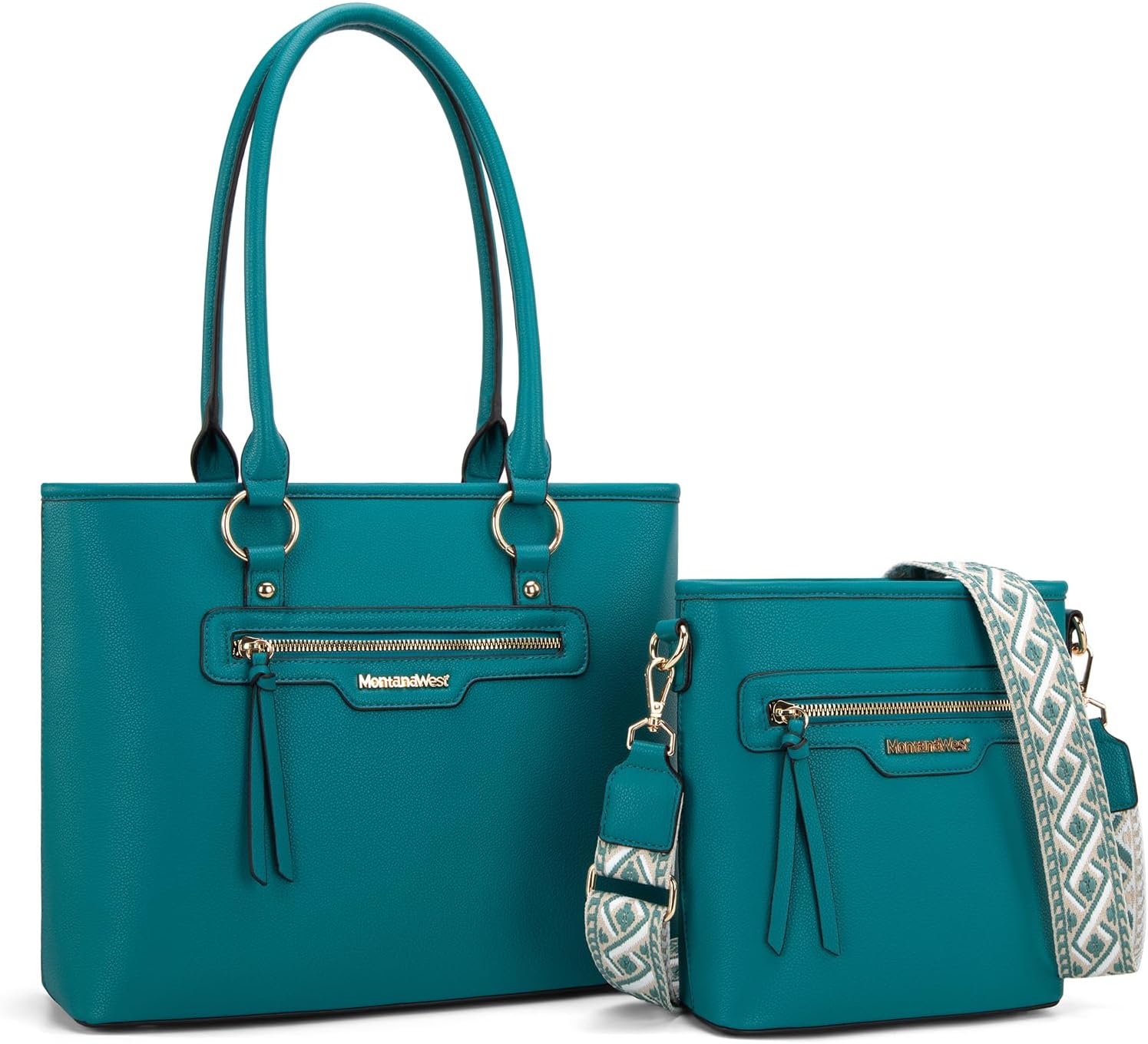 Montana West 2Pcs Handbags Sets for Women Large Tote Bags Cute Crossbody Purses