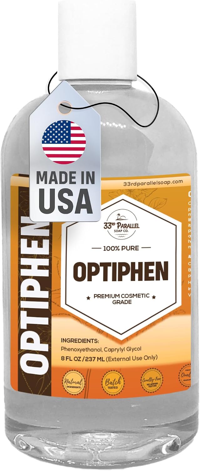 OPTIPHEN Natural Preservative (8 oz) Paraben-Free; Formaldehyde-Free; Water & Oil Soluble | Suitable for Soap Making, Lotions, Conditioners, Creams & More | Keeps Products Fresh & Safe | 8 Ounces