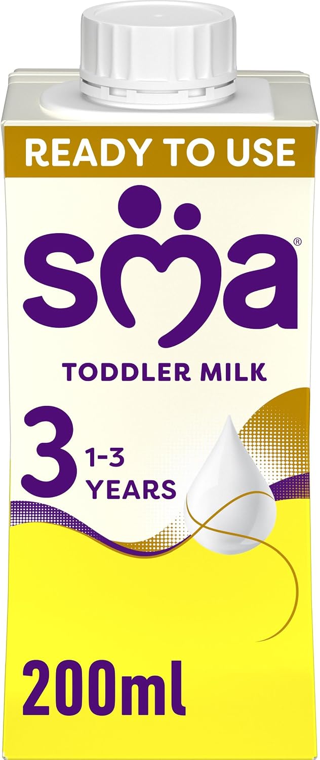 SMA 3 Toddler Baby Milk Ready Drink Liquid Formula, 1-3 Years 200ml (Pack of 12)