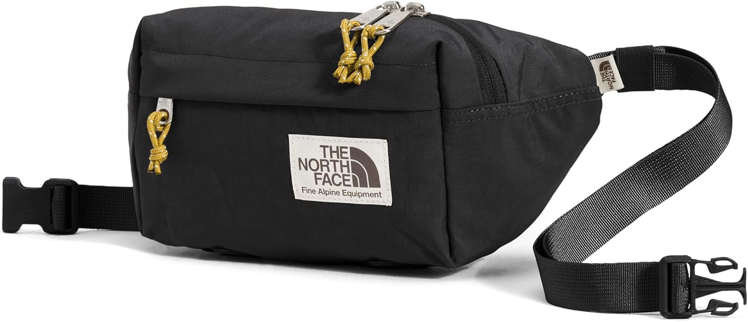 The North Face Berkeley Lumbar Bag | Water-Repellent Fanny Pack for Men & Women, External Pocket & Adjustable Strap, TNF Black/Mineral Gold-NPF, One Size