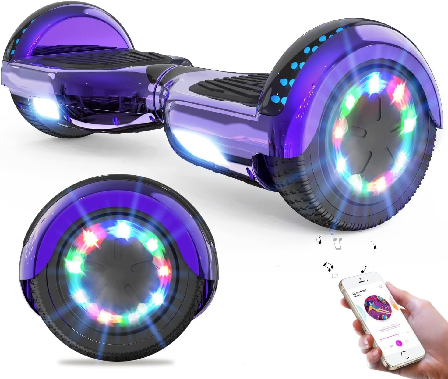 GeekMe Hoverboards for kids 6.5 Inch, Quality hoverboards with Bluetooth Speaker,Beautiful LED Lights,Gift for kids and teenager