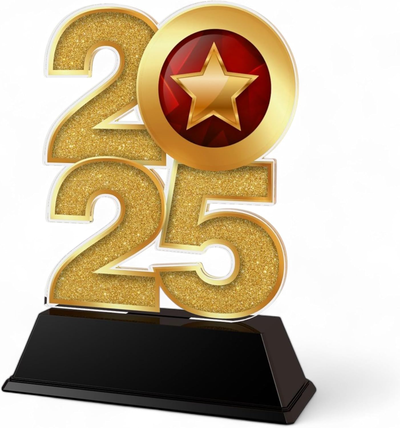Trophy Monster 2025 Gold Star Trophy Gold, Silver or Bronze Award | for Clubs & Schools | Made from Printed Acrylic | Choose from 3 sizes