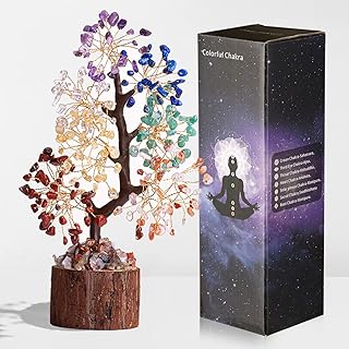 DUQGUHO Chakra Tree Crystal Tree for Positive Energy Healing Crystal Tree of Life 7 Chakra Crystal Tree Decor Meditation Office Decor Good Luck Gifts for Women & Mom