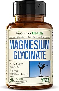 Magnesium Glycinate 200mg Capsules (Glicinato de Magnesio) - Vegan Magnesium 200mg for Restful Sleep & Mood Support, Muscle Comfort, Bone & Nervous System Health. 60 Chelated Magnesium-Glycinate Caps