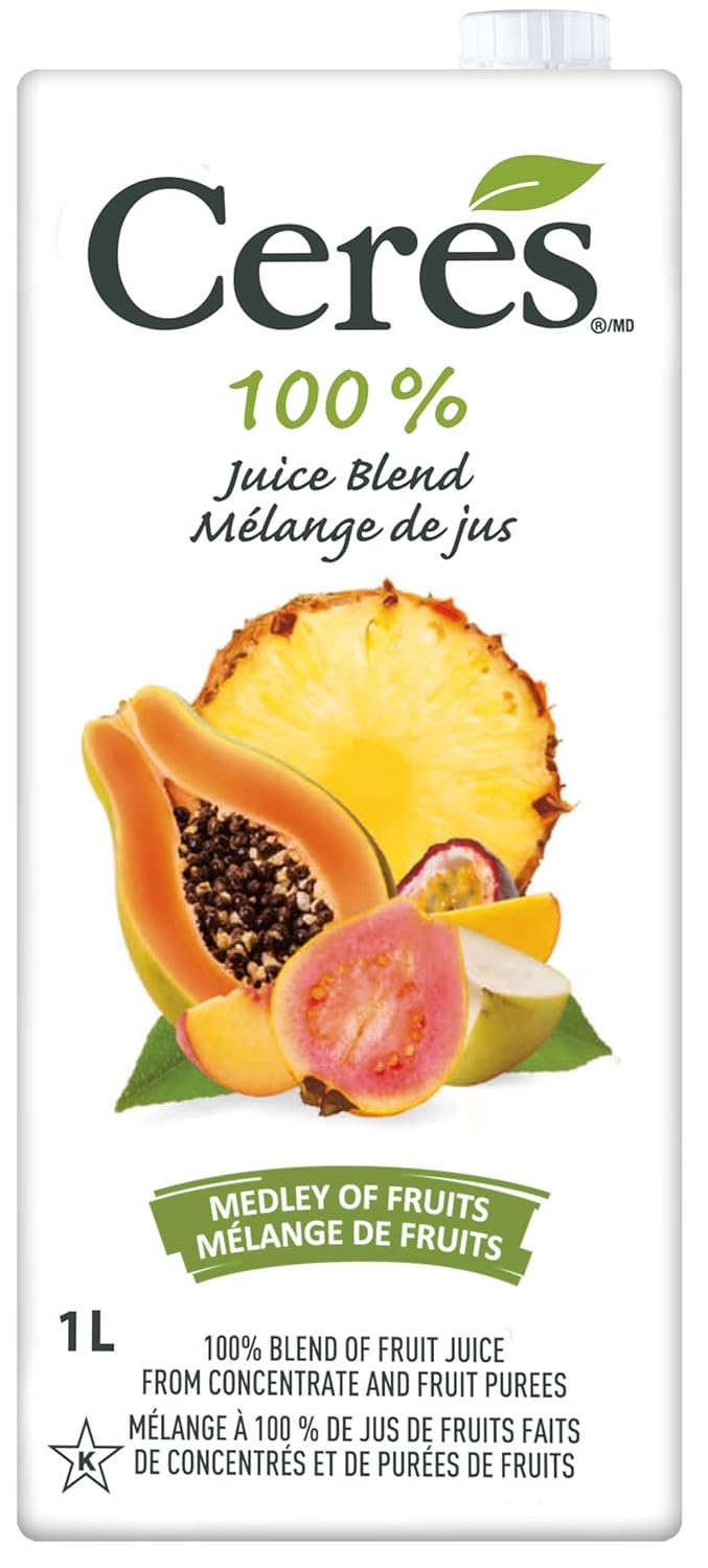 Ceres 100% All Natural Pure Fruit Juice Blend, Medley of Fruits - Gluten Free, Rich in Vitamin C, No Added Sugar or Preservatives, Cholesterol Free - 33.8 FL OZ (33.8 Fl Oz Pack of 1)
