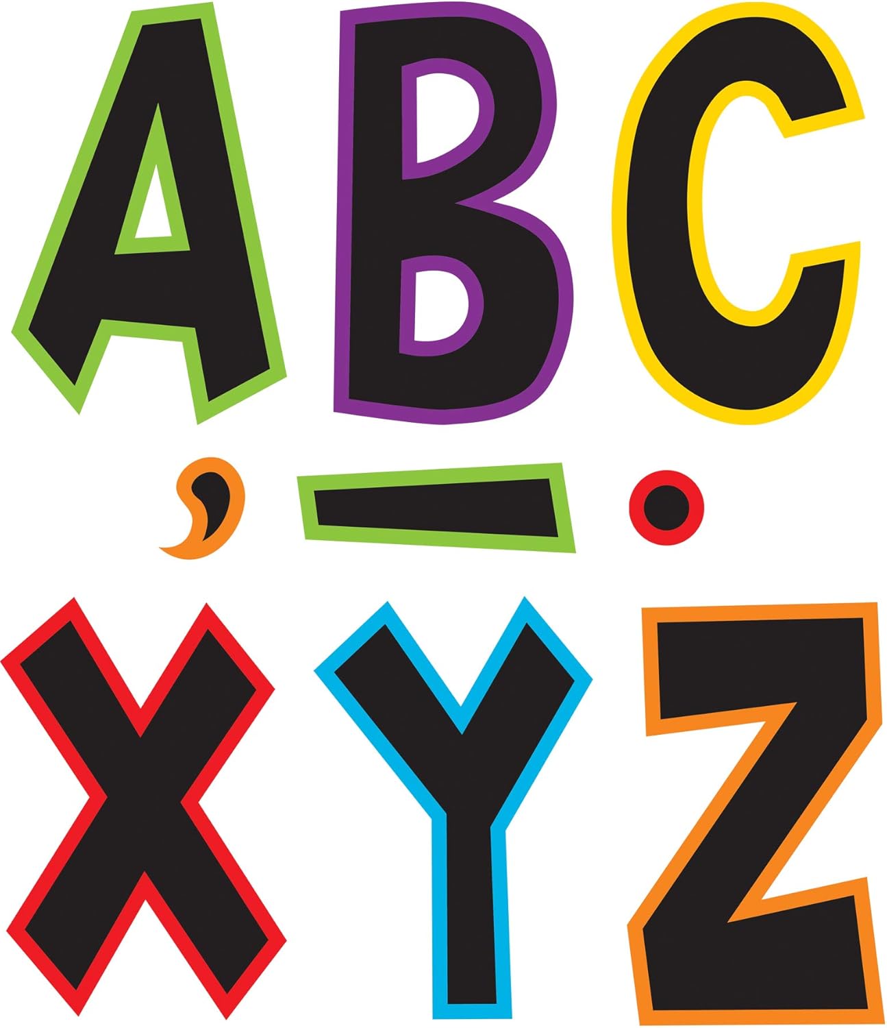 Teacher Created Resources 7-inch Fun Font Letters, Electric Bright (TCR77282)