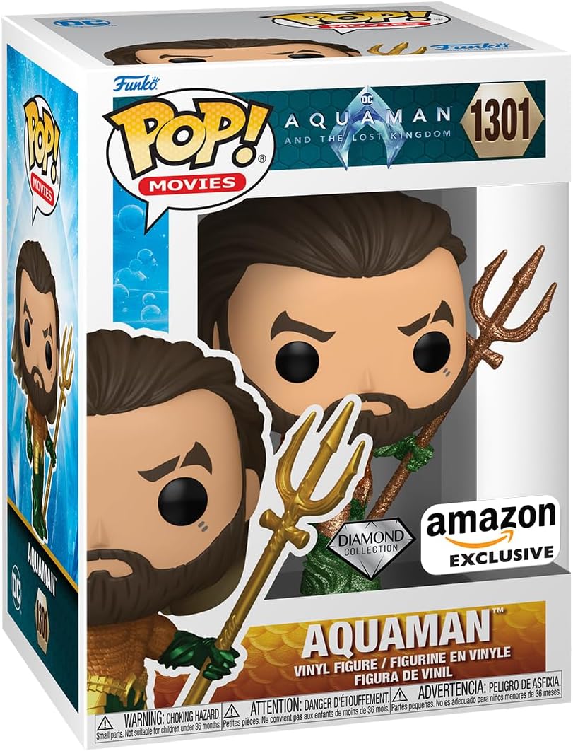 Funko Pop! Movies: Aquaman and The Lost Kingdom - Aquaman Diamond Glitter, Amazon Exclusive