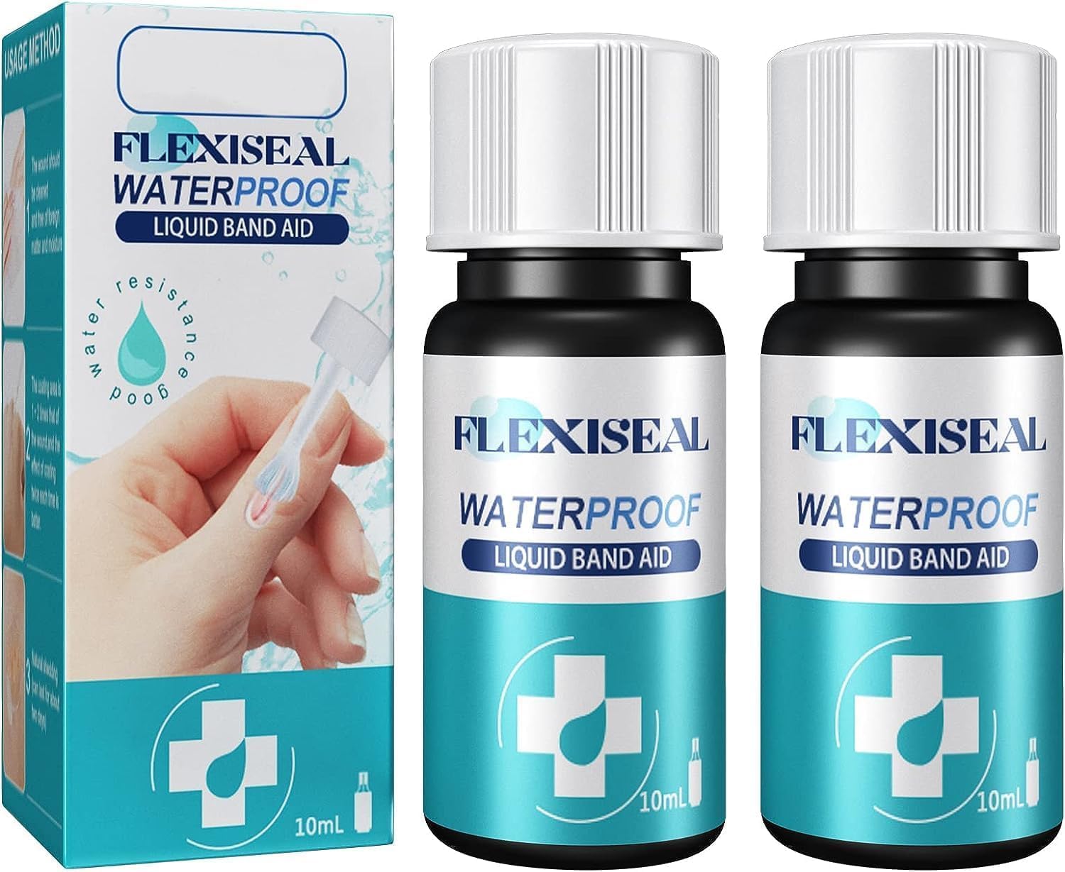 New Skin Liquid Plaster, Waterproof and Breathable Quick-Dry Gel Liquid Bandages for Scrapes 10ml（2pc）