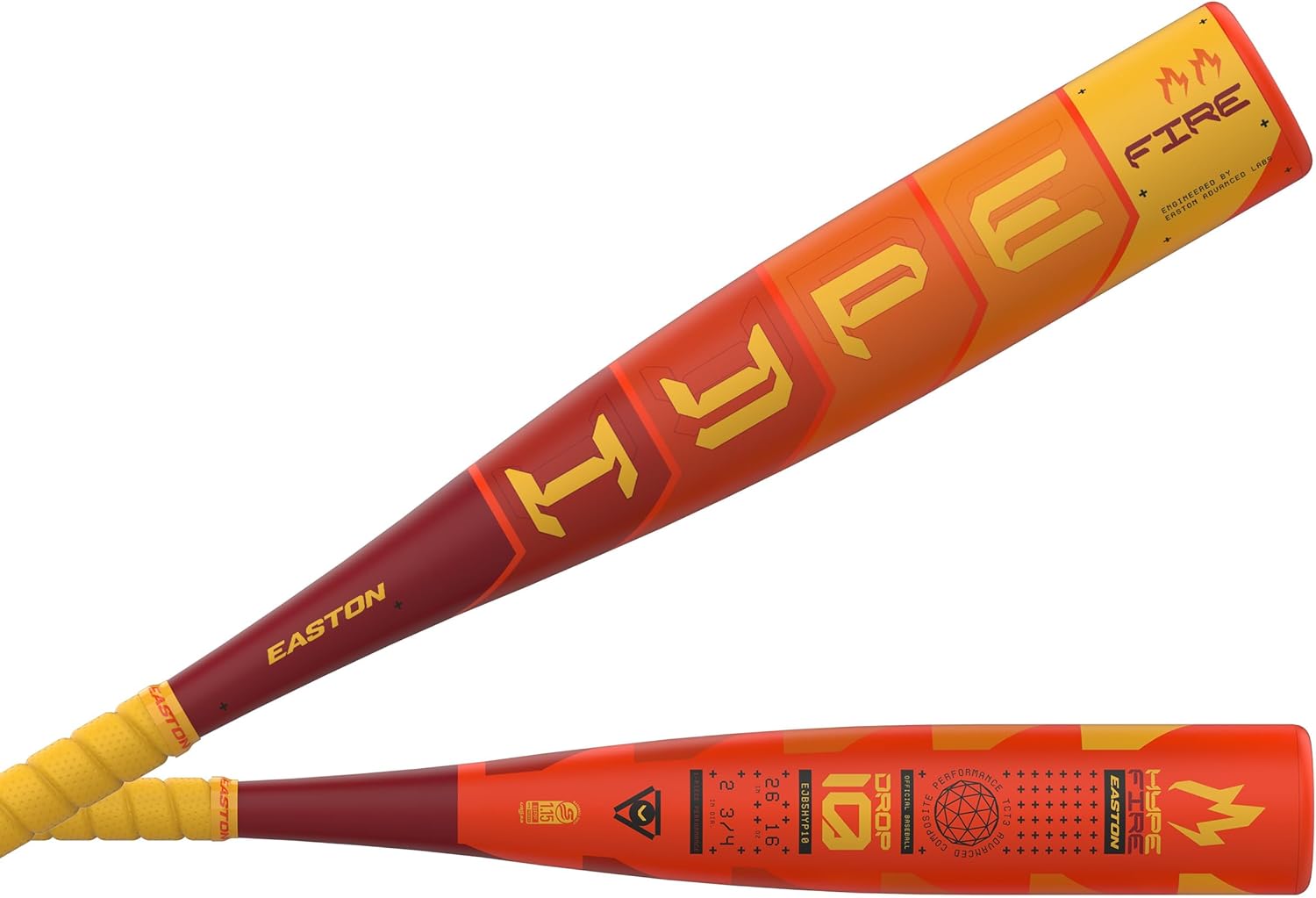 Easton | 2025 | Hype Fire Baseball Bat | USSSA | Coach/Machine Pitch | -10 Drop | 2 3/4" Barrel | 1 Pc. Composite