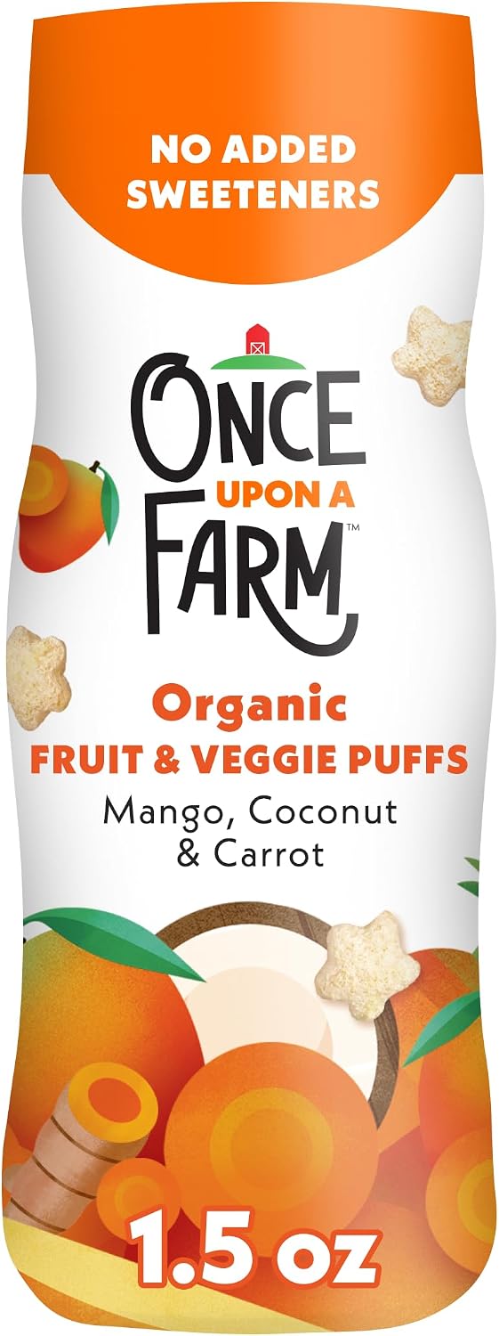 Once Upon A Farm Mango, Carrot & Coconut Fruit & Veggie Puffs