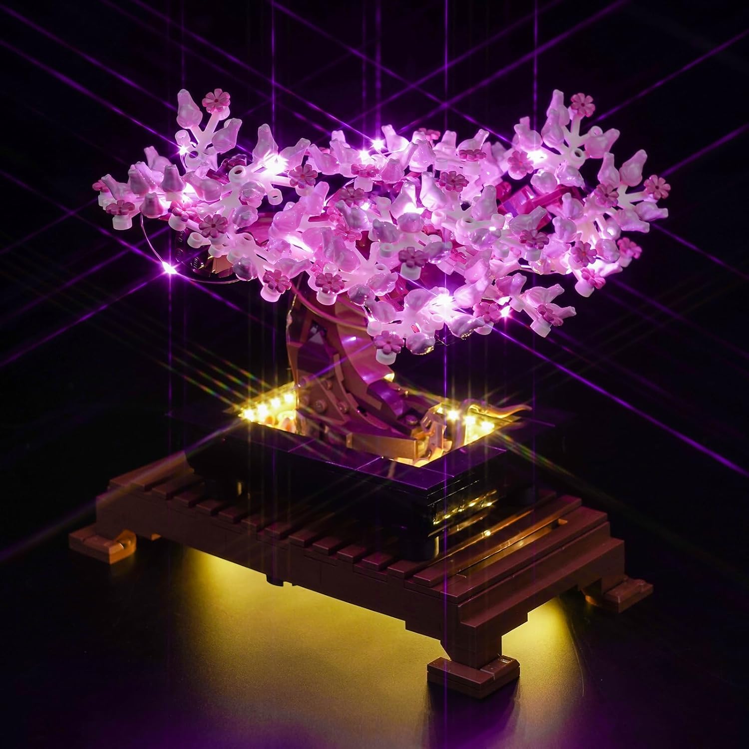 LocoLee Led Light Set Compatible with Lego Bonsai Tree (Pink) Customized Led Decoration Lighting Kit Compatible with Lego 10281 Building Blocks Model,Only Lights Set,No Model