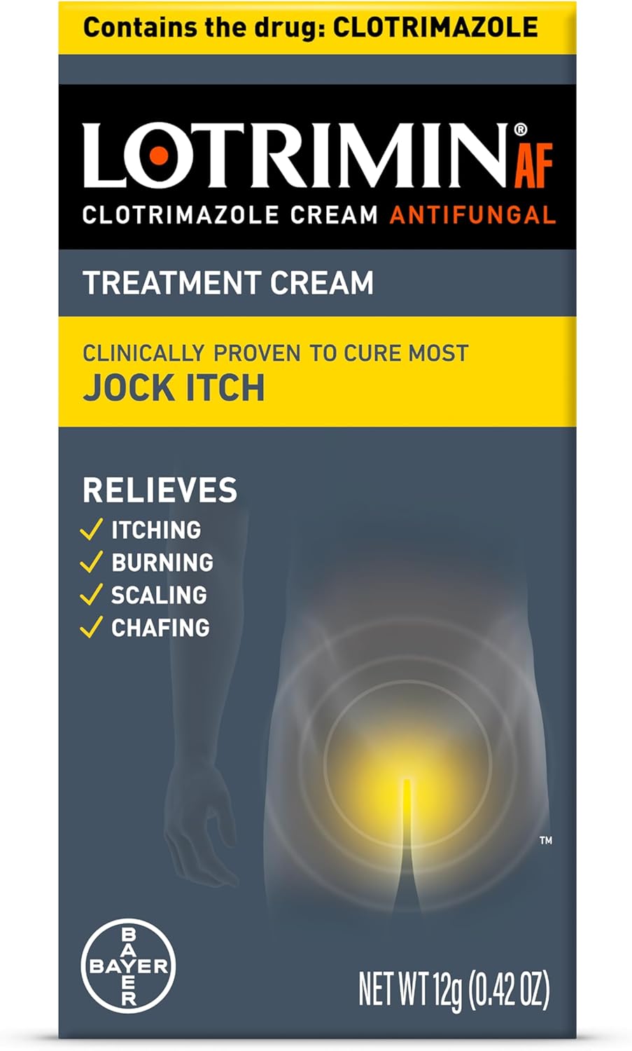 Lotrimin AF Jock Itch Antifungal, Jock Itch, and Athlete's Foot Cream, 0.42 Ounce (Pack of 1) (Packaging May Vary)