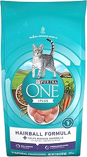 Purina ONE Natural Cat Food for Hairball Control, +PLUS Hairball Formula - 7 lb. Bag