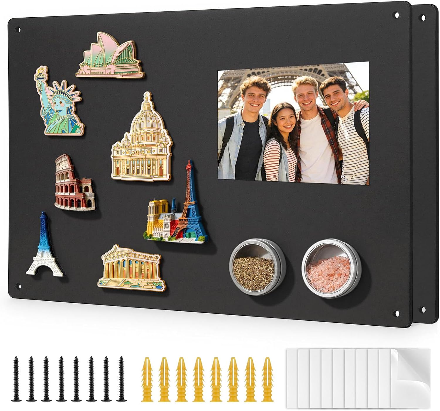 2Pack Magnet Board for Souvenir Magnets,17" x 12" Non-Magnetic Steel